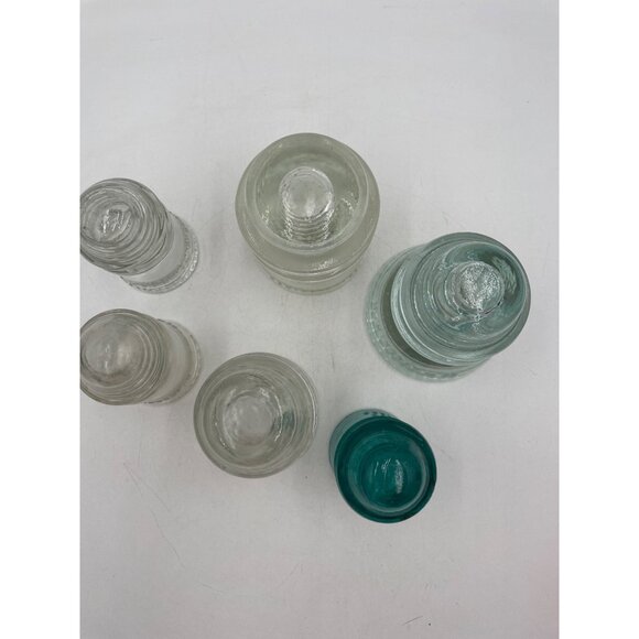 6 Hemingray Insulators antique Made in Usa 4 gray 2 green - Picture 2 of 16